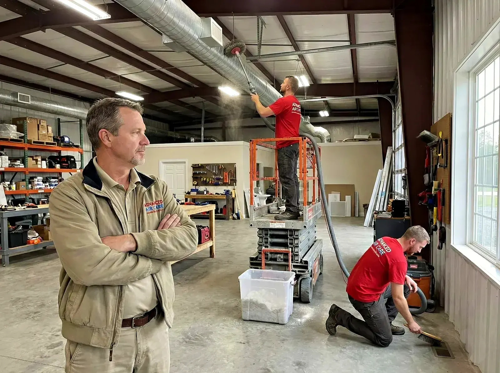 Commercial duct cleaning in a Metro Detroit business
