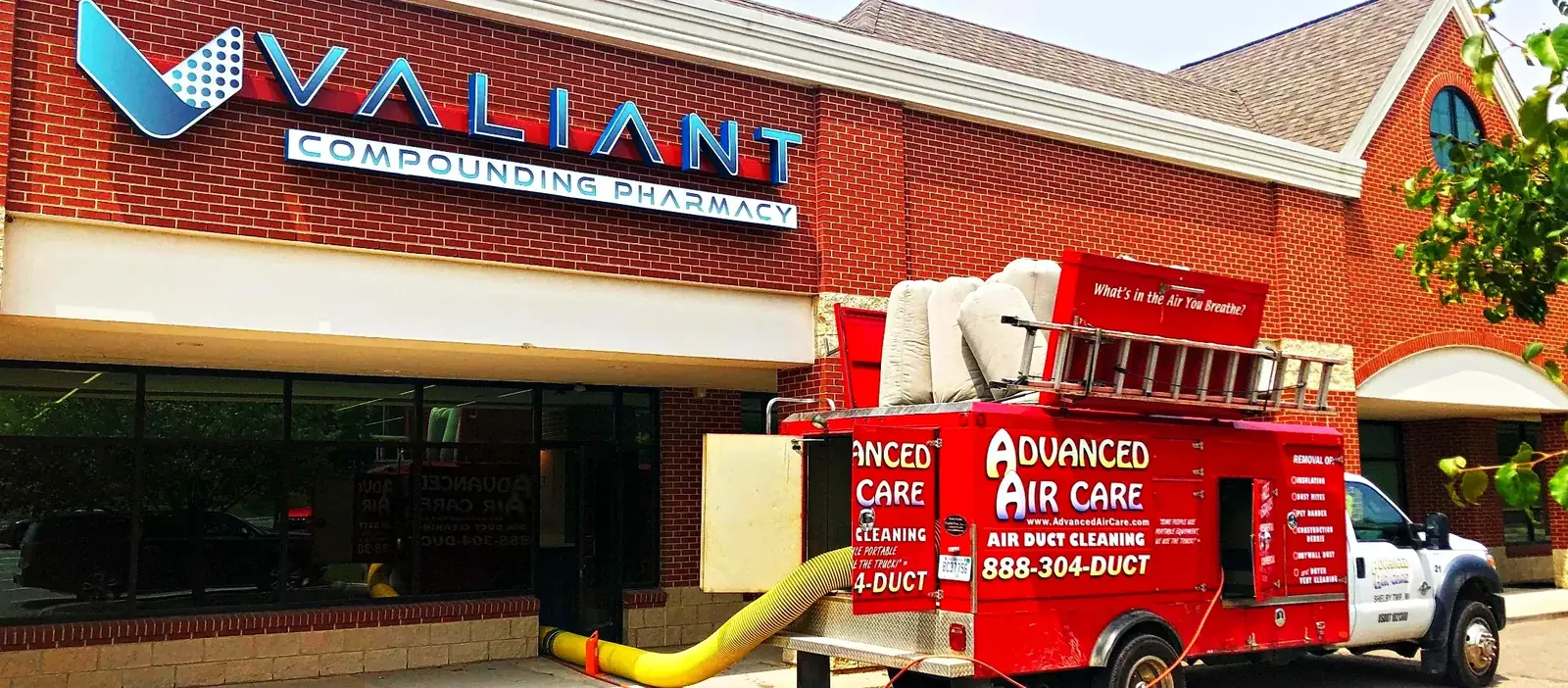 Advanced Air Care PowerVac truck on a commercial duct cleaning job in Metro Detroit