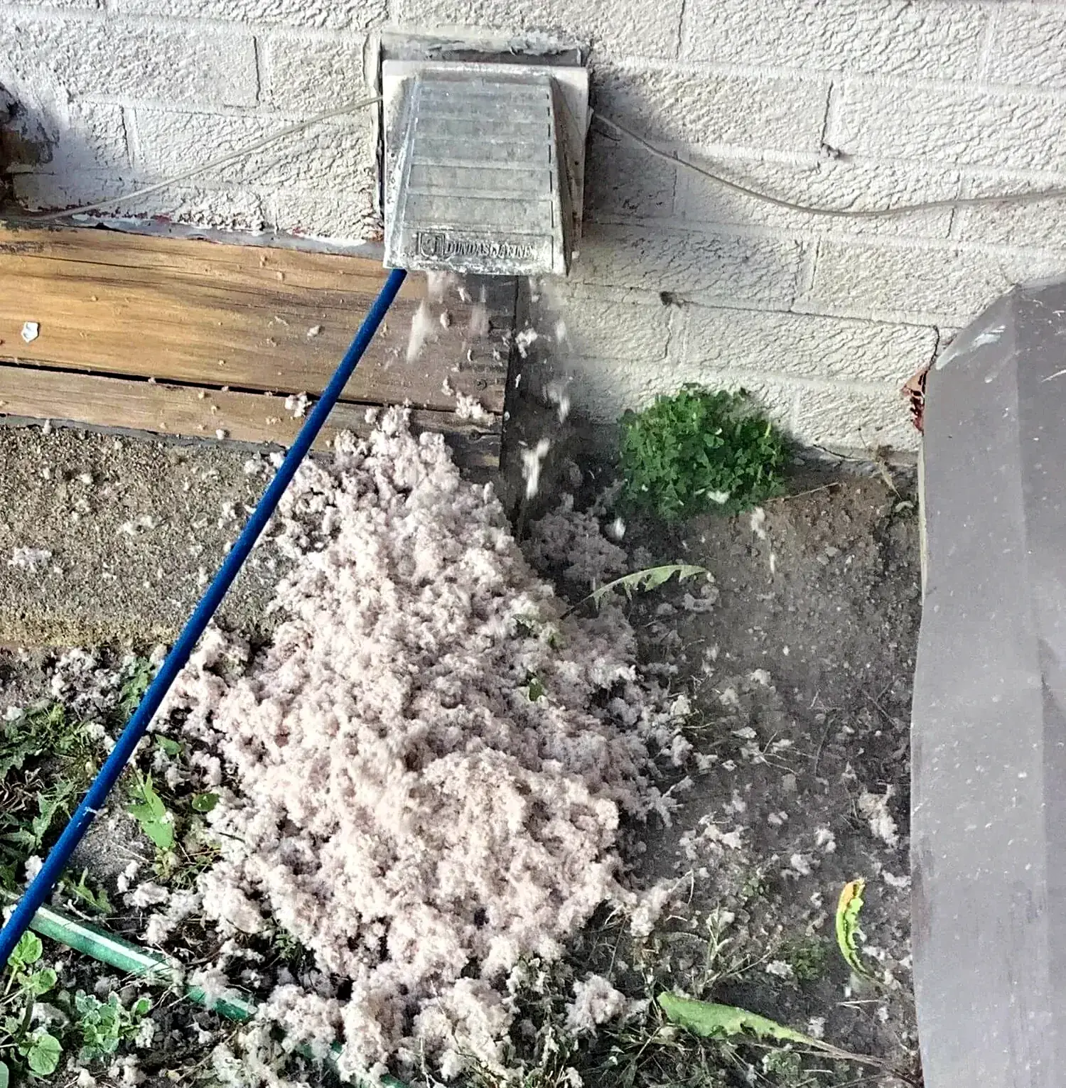 Lint and debris removed from a clogged dryer vent